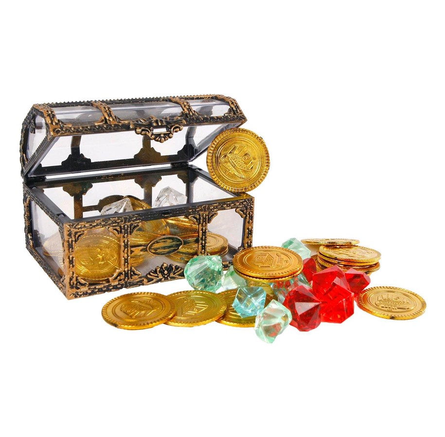 Zabawki - Pocket Money Treasure Chest With Gold & Diamonds - 621309