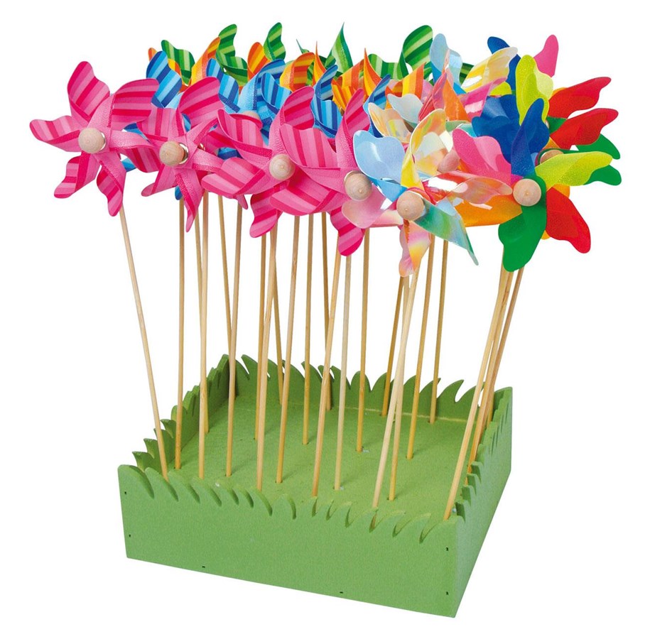 Zabawki - Small Foot - Windmill with Wooden Stick 28cm 24 pcs. - 6149