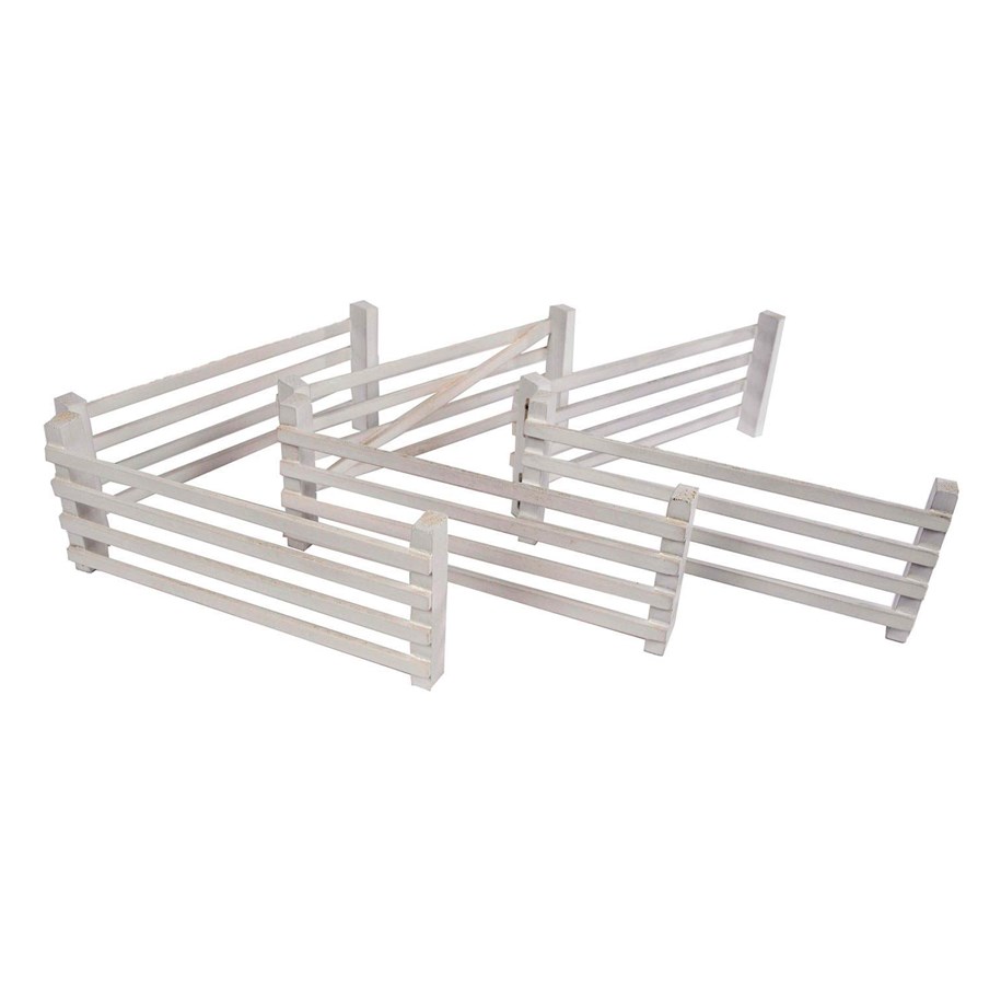 Zabawki - Kids Globe 6 Wooden Fences 1:24 White - 610229