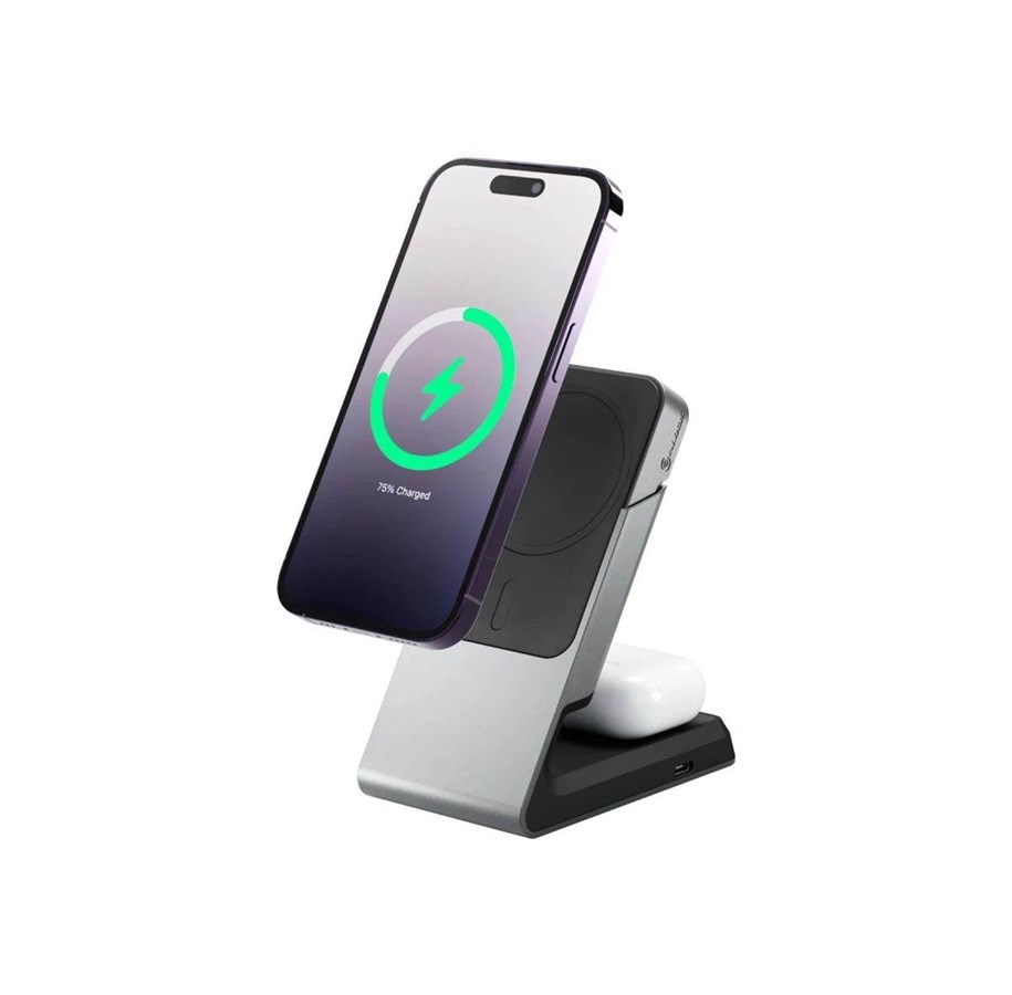 Telefon - Adapter i Ładowarka - ALOGIC Matrix wireless charging stand - 2-in-1 - magnetic - 15 Watt - MSCDD