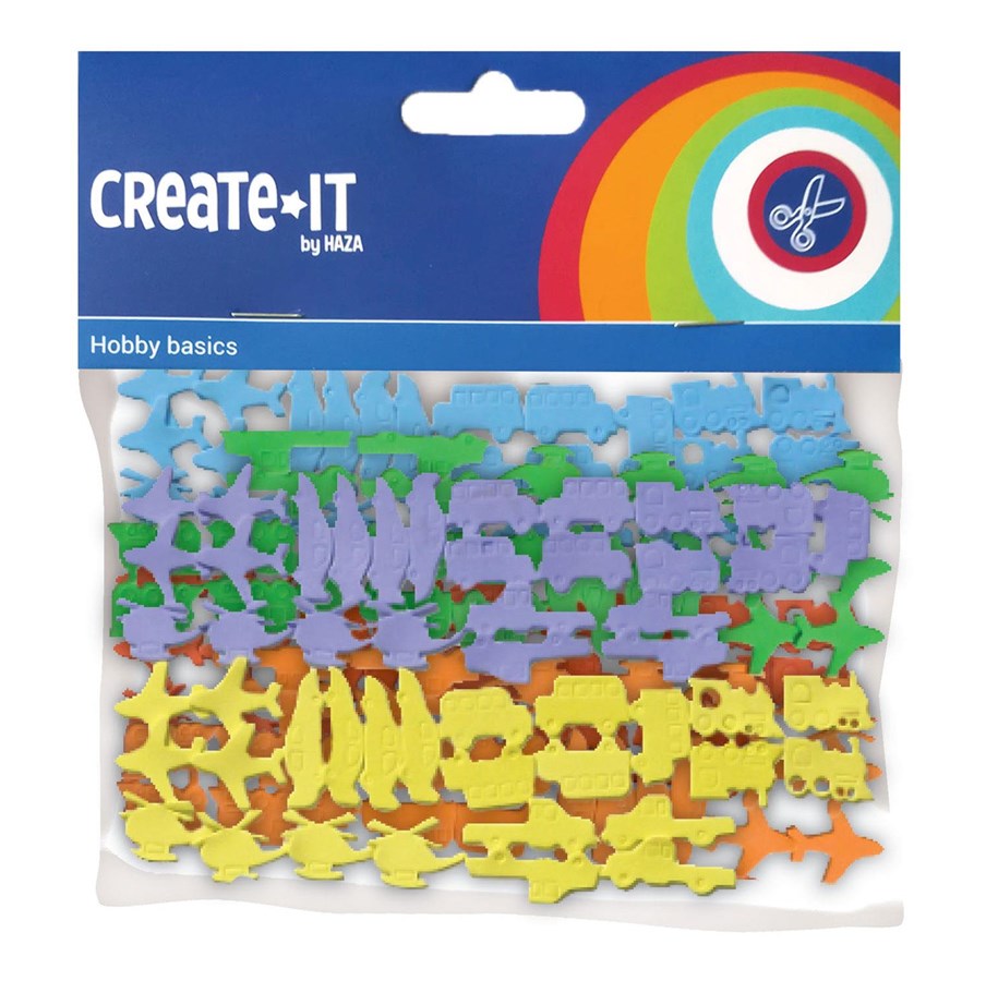 Kreatywne gry - Haza Witbaard Foam stickers Vehicles 72 pcs. - 192308