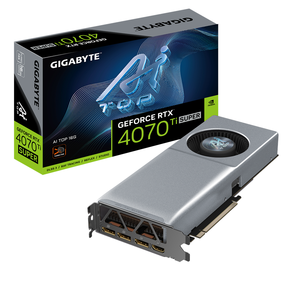 Karta graficzna - GIGABYTE GeForce RTX 4070 Ti SUPER AI TOP - 16GB GDDR6X RAM - Karta graficzna - GV-N407TSAI TOP-16GD