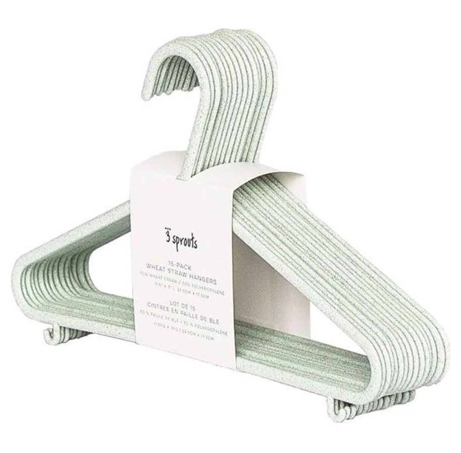 Pokój dzieciecy - 3 Sprouts - Hanger In Wheat Straw 15 pcs Green - IHWGRN-15