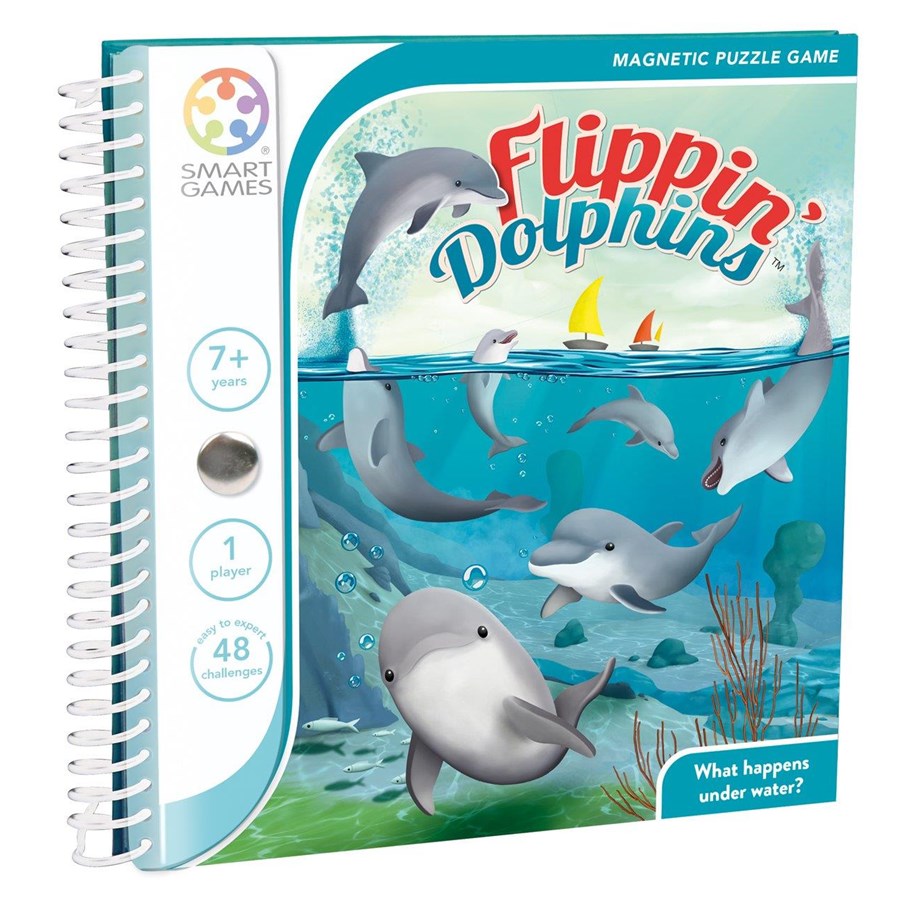 gry-planszowe-karciane-i-kosci - Smart Games Magnetic Travel - Flippin Dolphins (Nordic) - SG2330