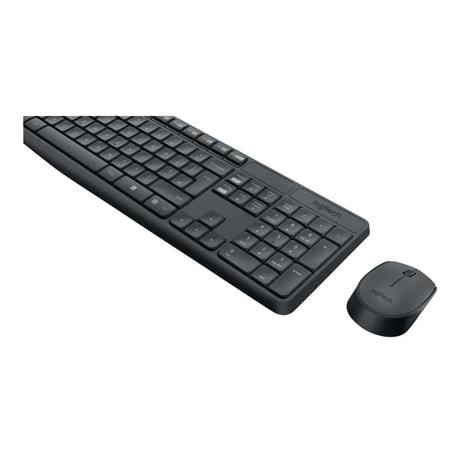 Klawiatura - Logitech MK235 - keyboard and mouse set - English - Europe Input Device - Zestaw klawiatura i mysz - Angielski - Szary - 920-007915