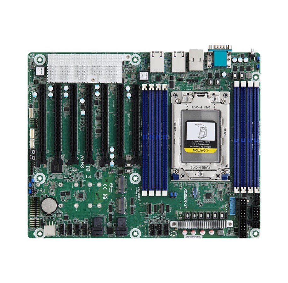 Plyta glówna - ASRock Rack ROMED8-2T/BCM - motherboard - ATX - Socket SP3 Płyta główna - AMD SP3 socket - DDR4 RAM - ATX - ROMED8-2T/BCM