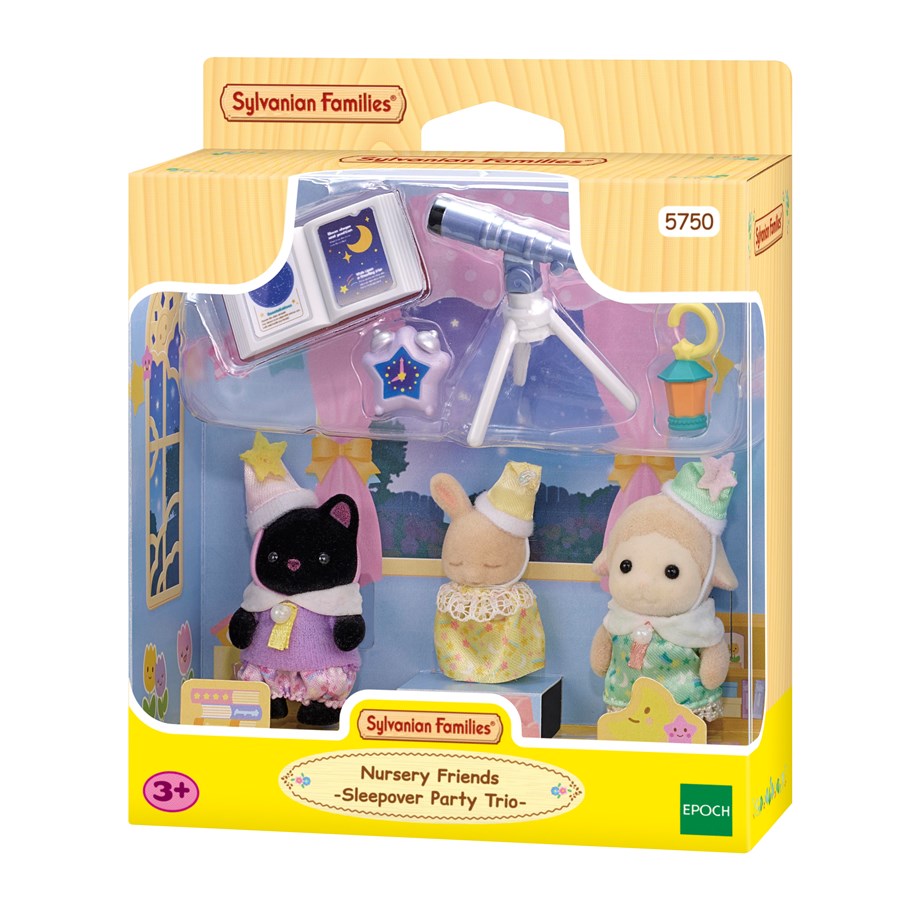 Lalka, miś i akcesoria - Sylvanian Families Nursery Friends -Sleepover Party Trio - 5750