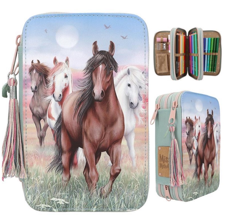 Przybory szkolne - Depesche Miss Melody Triple Pencil Case HOOF CLATTER - 0413121