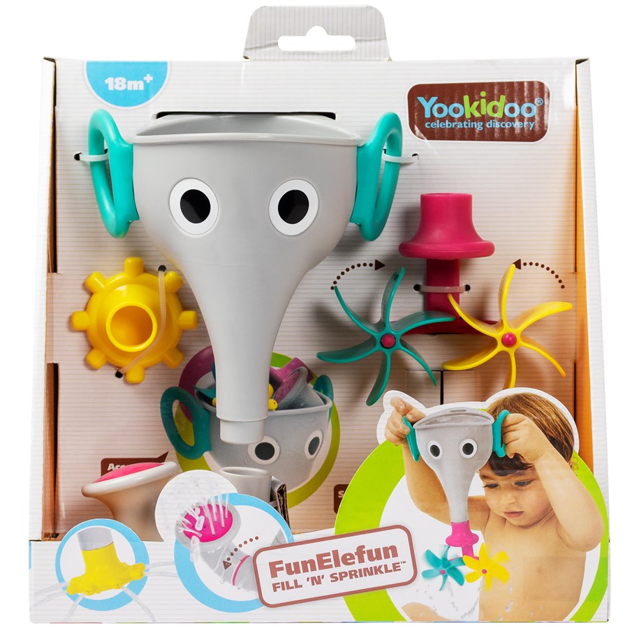 Zabawki dla niemowlat - Yookidoo FunElefun Fill 'N' Sprinkle - Grey - 40206