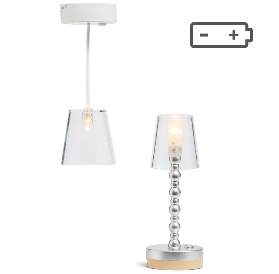 Lalka, mis i akcesoria - Lundby floor & ceiling lamp - 18034