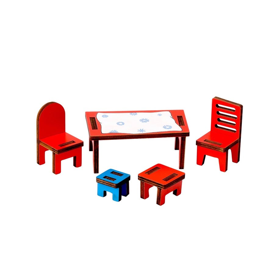 Lalka, miś i akcesoria - Pippi furniture set dining room - 18107