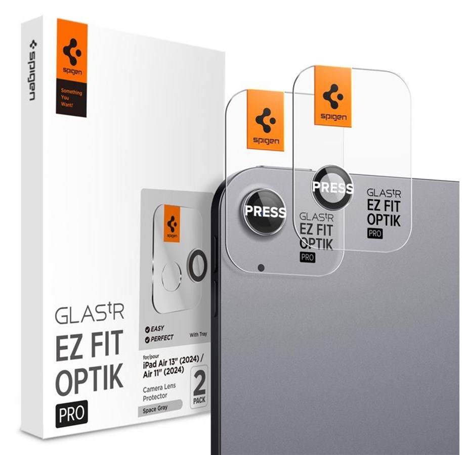 Tablet - Inne akcesoria - Spigen Glass tR EZ Fit Optik Pro 2 Pack - space gray - iPad Air 11"/13" 2024/2025/2026 - AGL07801
