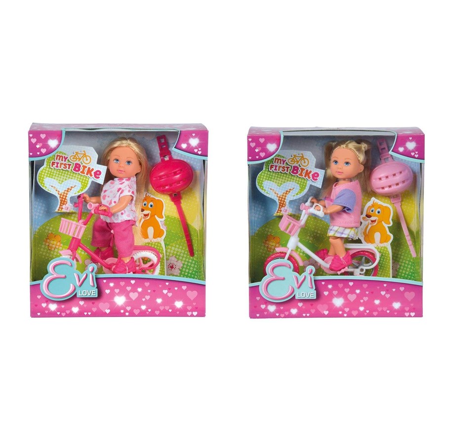 Lalki i akcesoria - Evi Love Doll with Bicycle - 105731715