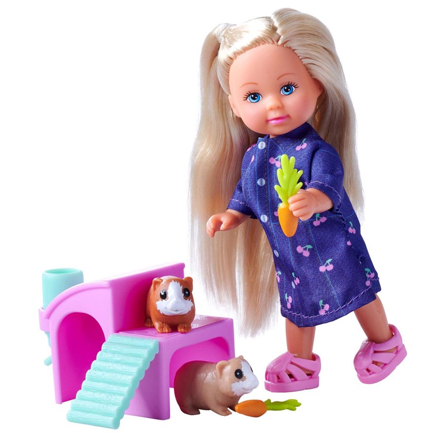 Lalki i akcesoria - Evi Love Mini Doll with Guinea Pigs - 105733636