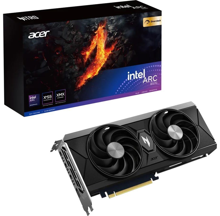 Karta graficzna - Acer Arc B570 NITRO - 10GB GDDR6 RAM - Karta graficzna - DP.Z4CWW.P01