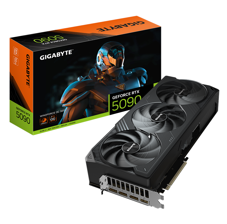 Karta graficzna - GIGABYTE GeForce RTX 5090 WindForce 3 OC - 32GB GDDR7 RAM - Karta graficzna - GV-N5090WF3OC-32GD