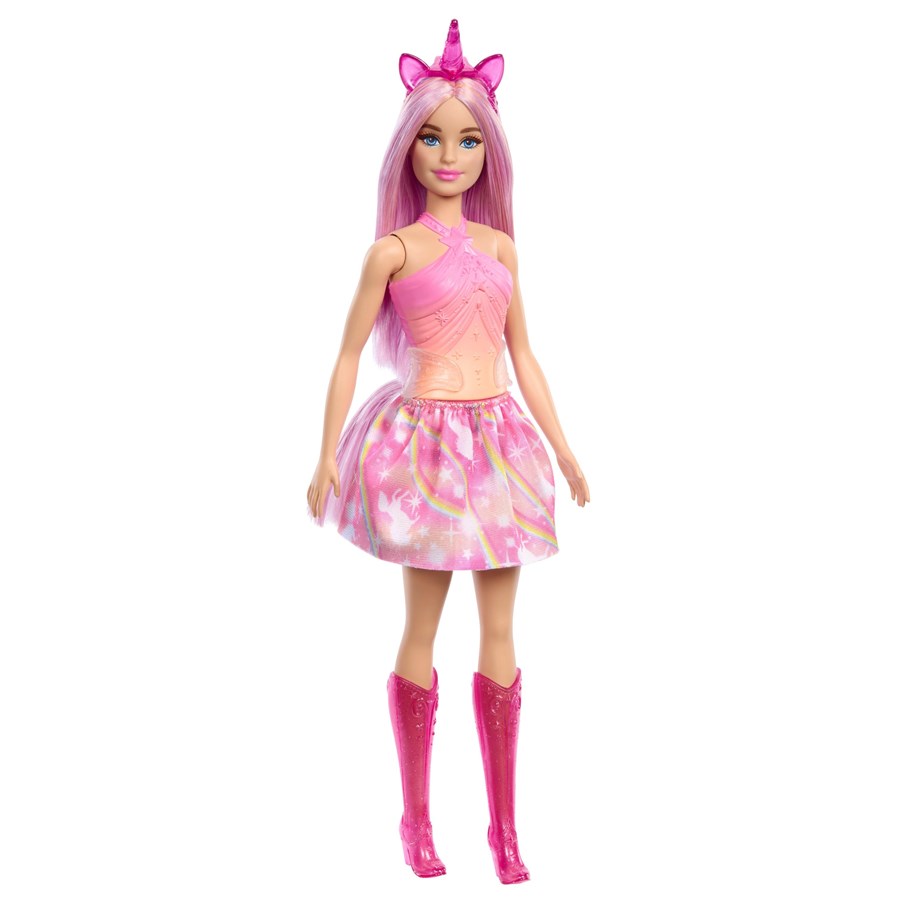 Lalki i akcesoria - Barbie A Touch of Magic Unicorn Doll with Pink Hair - HRR13