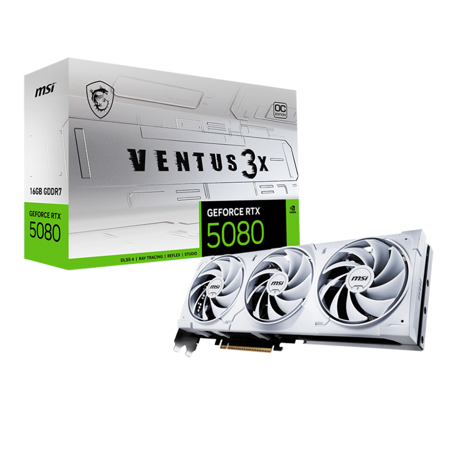 Karta graficzna - MSI GeForce RTX 5080 VENTUS 3X OC WHITE - 16GB GDDR7 RAM - Karta graficzna - G5080-16V3CW