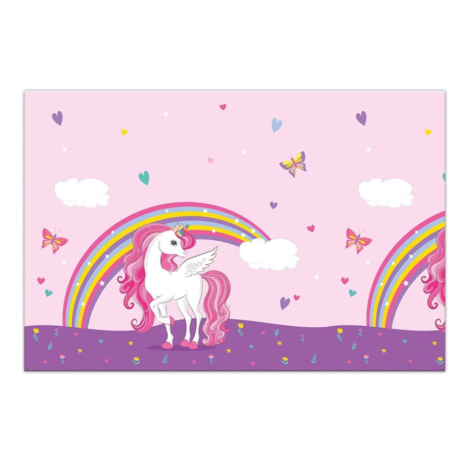 Zabawki - Globos Tablecloth Unicorn Rainbow Colors 120x180cm - 93761