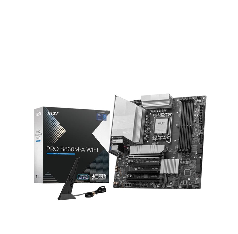 Plyta glówna - MSI PRO B860M-A WIFI Płyta główna - Intel B860 - Intel LGA1851 - DDR5 RAM - Micro-ATX - PRO B860M-A WIFI
