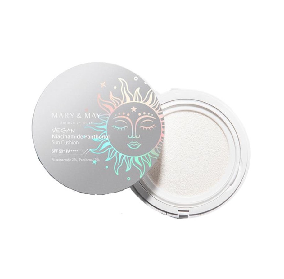 Pielęgnacja twarzy - Mary & May Vegan Niacinamide Panthenol Sun Cushion SPF50+ PA++++ - MMSM13-CU