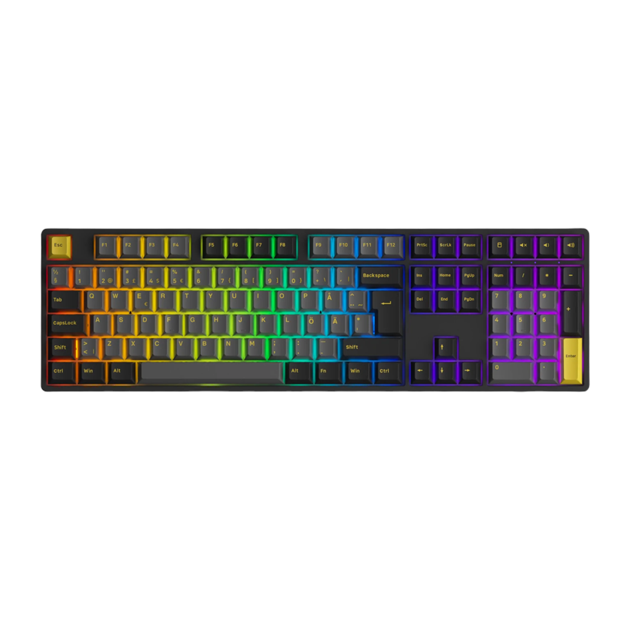 Klawiatura - Akkogear 5108B Black/Gold - V3 Yellow Pro Switch - Klawiatura gamingowa - Universal - Czarny - 6925758630092