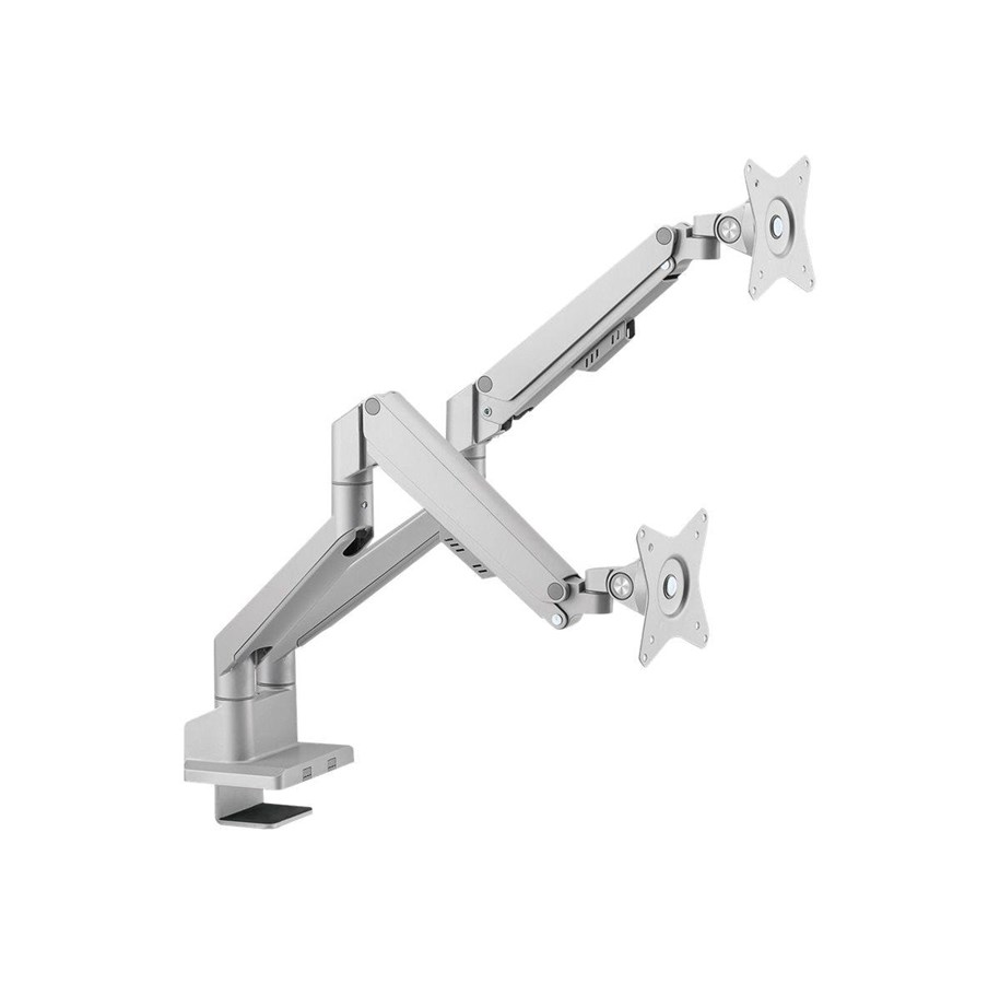 Uchwyty scienne, uchwyty AV i meble AV - Roline mounting kit - streamlined - for 2 LCD displays - pneumatic - silver - Max 18 kg - recommended for - 17.03.1158