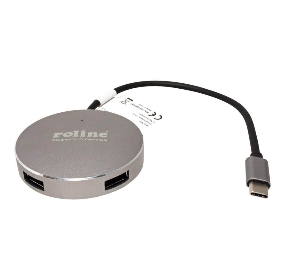 USB hub - Roline - hub - 4 ports USB hub - 4 - USB 3.2 - Szary - 14.02.5036
