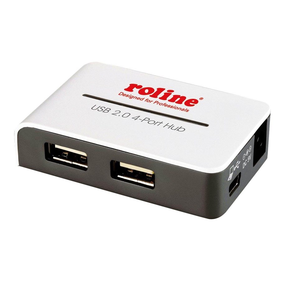 USB hub - Roline USB 2.0 Hub "Black and White" USB hub - 4 - Szary - 14.02.5013