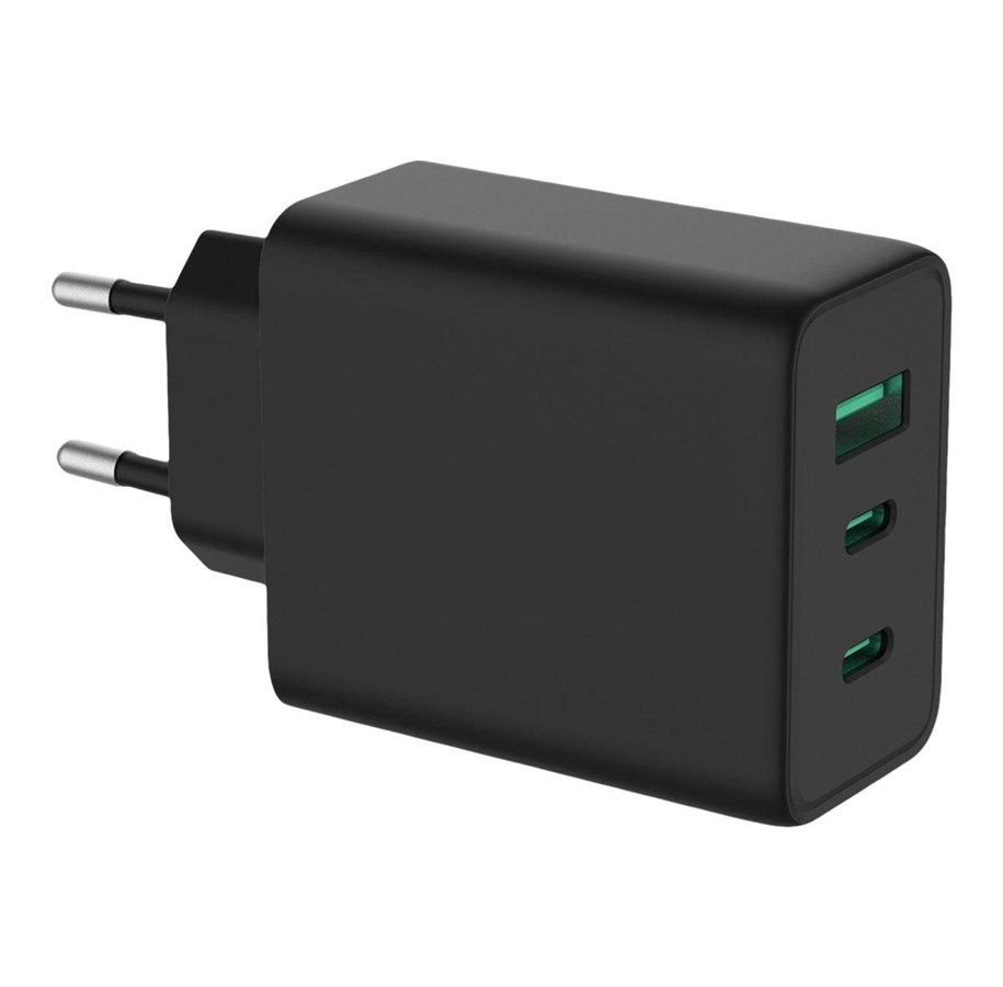 Telefon - Adapter i Ladowarka - Roline Value power adapter - GaN technology - USB 2 x USB-C - 65 Watt - 19.99.1096