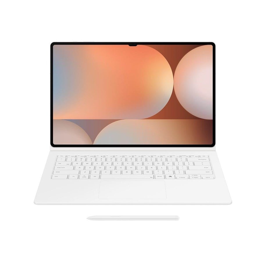 Klawiatura - Samsung Galaxy Tab S10 Ultra / Tab S9 Ultra - Book Cover Keyboard - White (English) - Etui z klawiaturą - Biały - EF-DX925UWEGWW