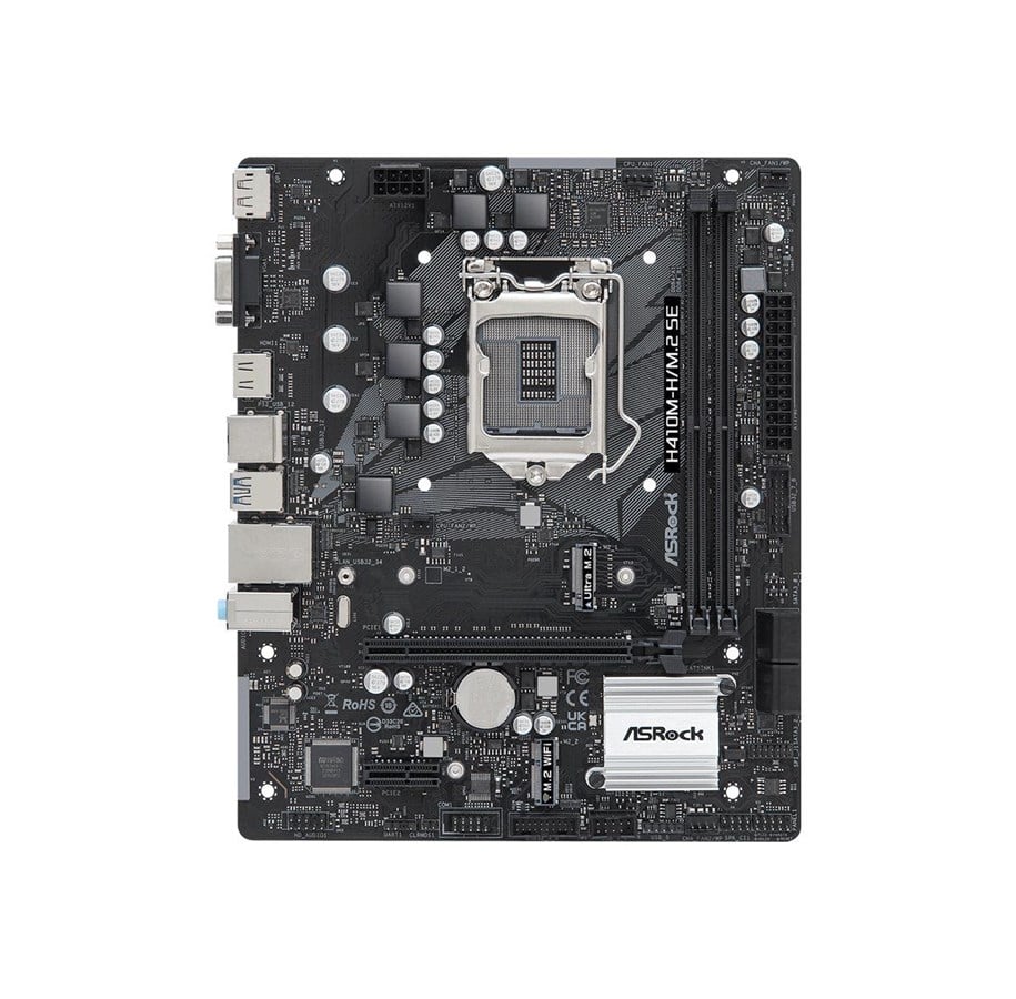Plyta glówna - ASRock H410M-H/M.2 SE - motherboard - micro ATX - LGA1200 Socket - H370 Płyta główna - Intel H370 - Intel LGA1200 - DDR4 RAM - Micro-ATX - 90-MXBMU0-A0UAYZ