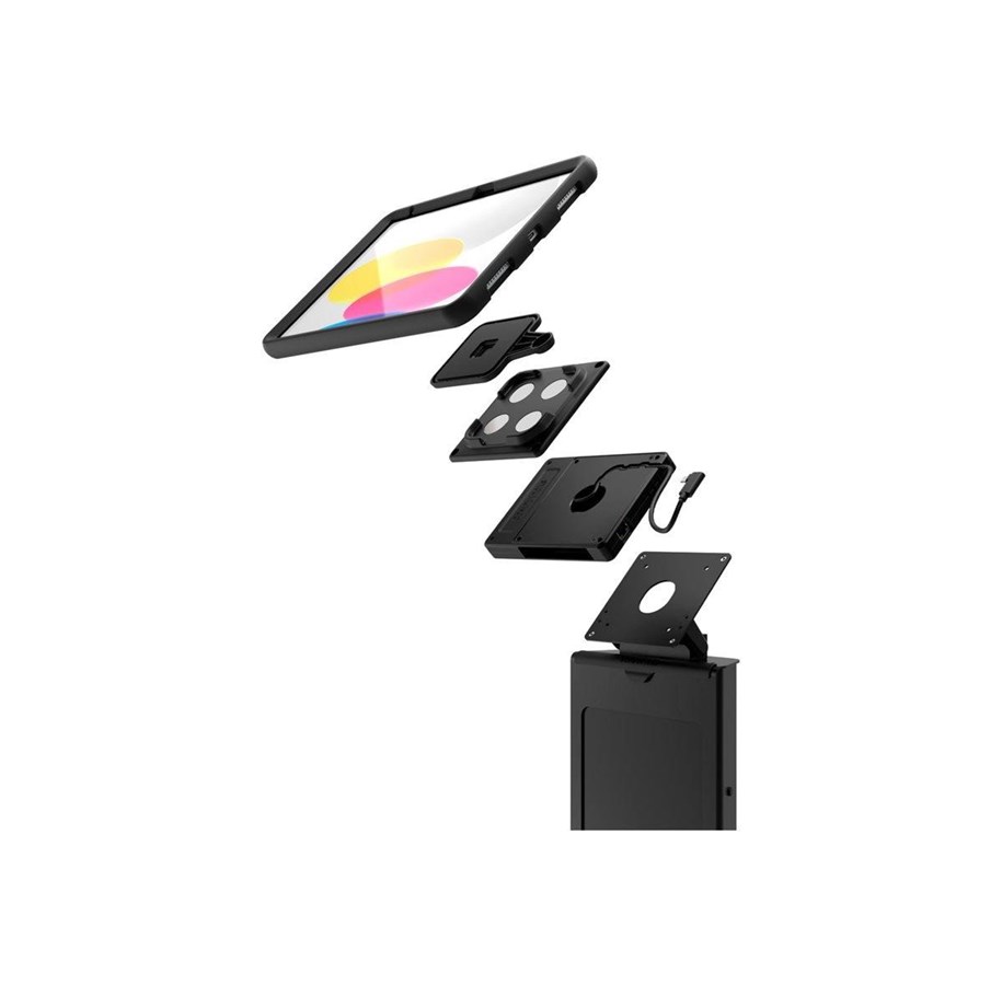 Uchwyty scienne, uchwyty AV i meble AV - Compulocks Universal Tablet Magnetic Brandable Floor Stand Plus Hub - Max - recommended for - 140BVHBMM01H01