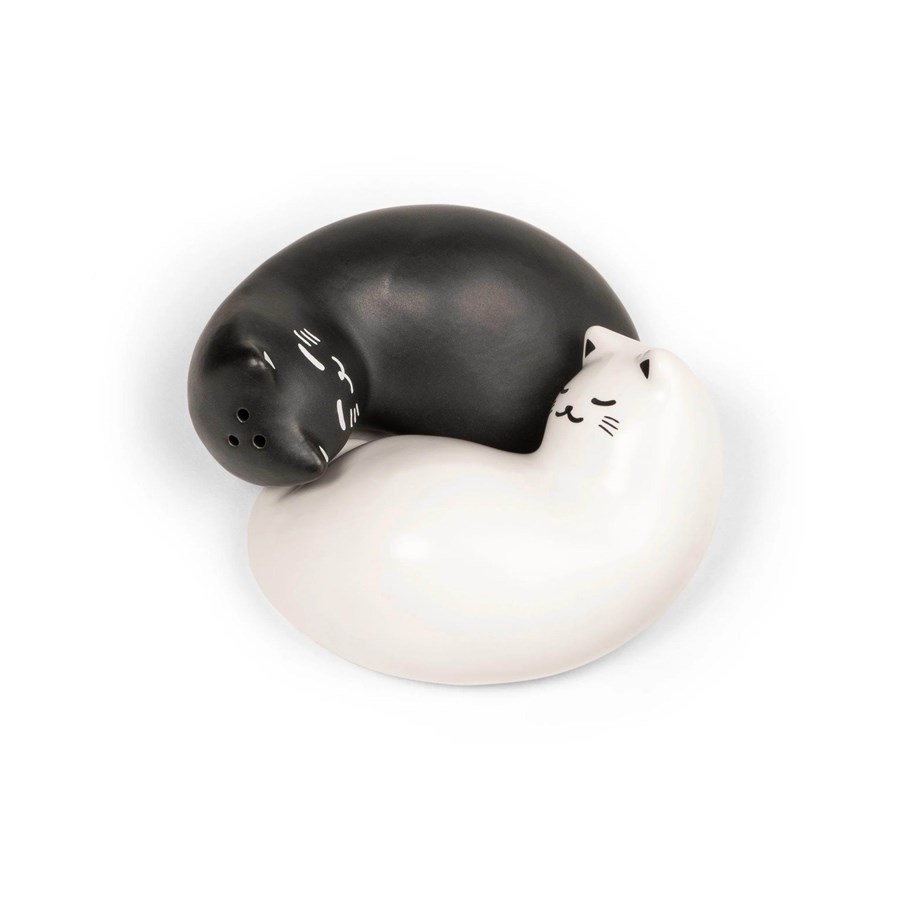 Akcesoria kuchenne - Kikkerland - salt and pepper shaker set - 2 pcs - Purrfect - black / white - SP25