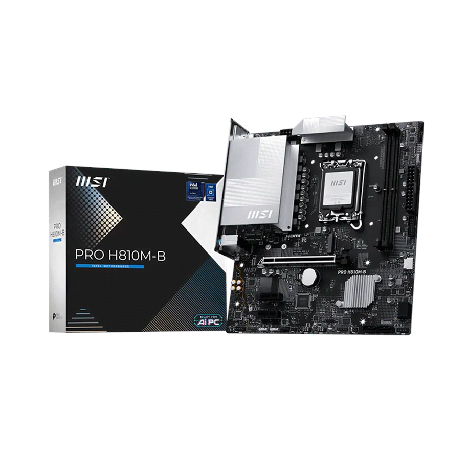 Plyta glówna - MSI PRO H810M-B Płyta główna - Intel H810 - Intel LGA1851 - DDR5 RAM - Micro-ATX - PRO H810M-B