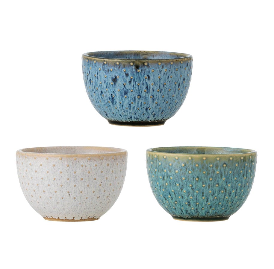 Zastawa stolowa - Bloomingville - Harriet Bowl (Set of 3) - Blue - Stoneware - 82072500