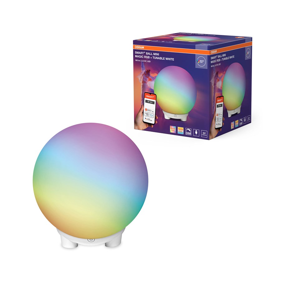 Inteligentny dom - Osram  SMART+ Ball Light 160lm 2.5W RGB+822-865 Ø130 white WiFi - 4099854475825