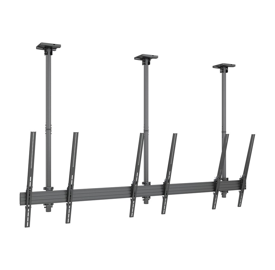 Uchwyty scienne, uchwyty AV i meble AV - Multibrackets M Pro Series mounting kit - single side - for 3 LCD displays - black - Max 30 kg - recommended for 75" - 7350022738911