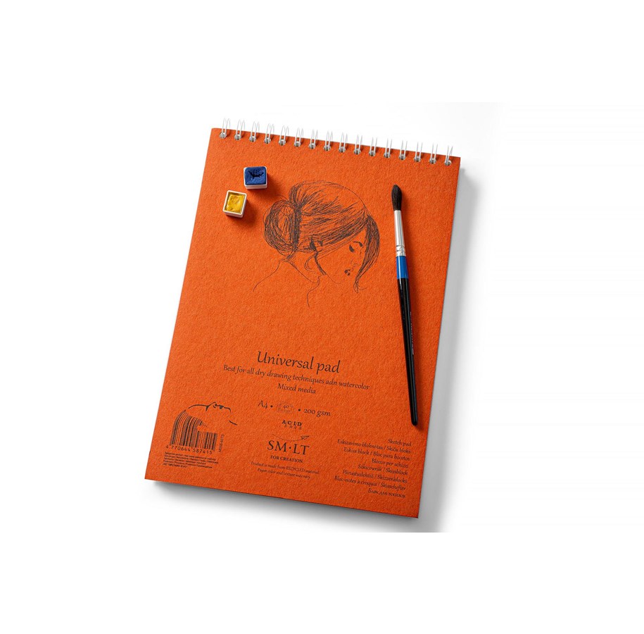 Zeszyty, notesy i formularze - SMLT Drawing pad MIXED MEDIA paper. A4. 200g. - SM100-A4