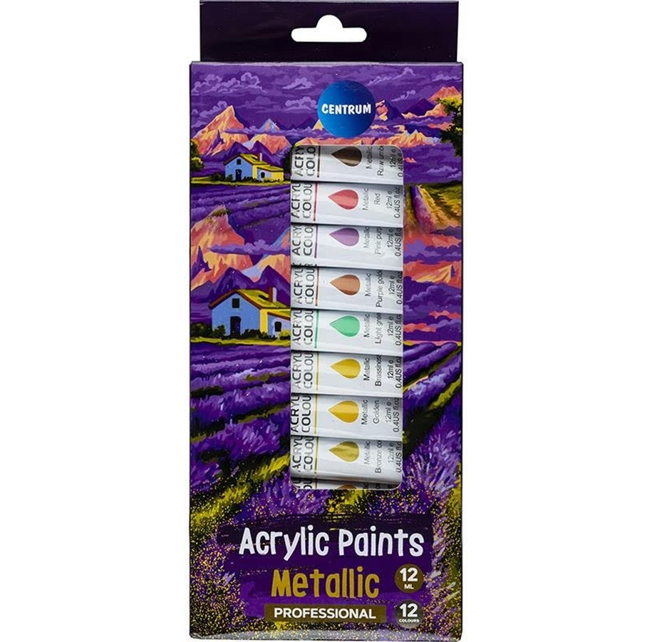 Materialy hobbystyczne - CENTRUM Acrylic colors. 12 tubes of 12 ml. - 80225