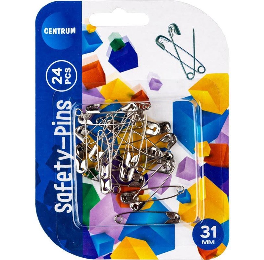 Materialy hobbystyczne - CENTRUM Safety pin. Cards etc. 24 pcs. 31mm. - 80929