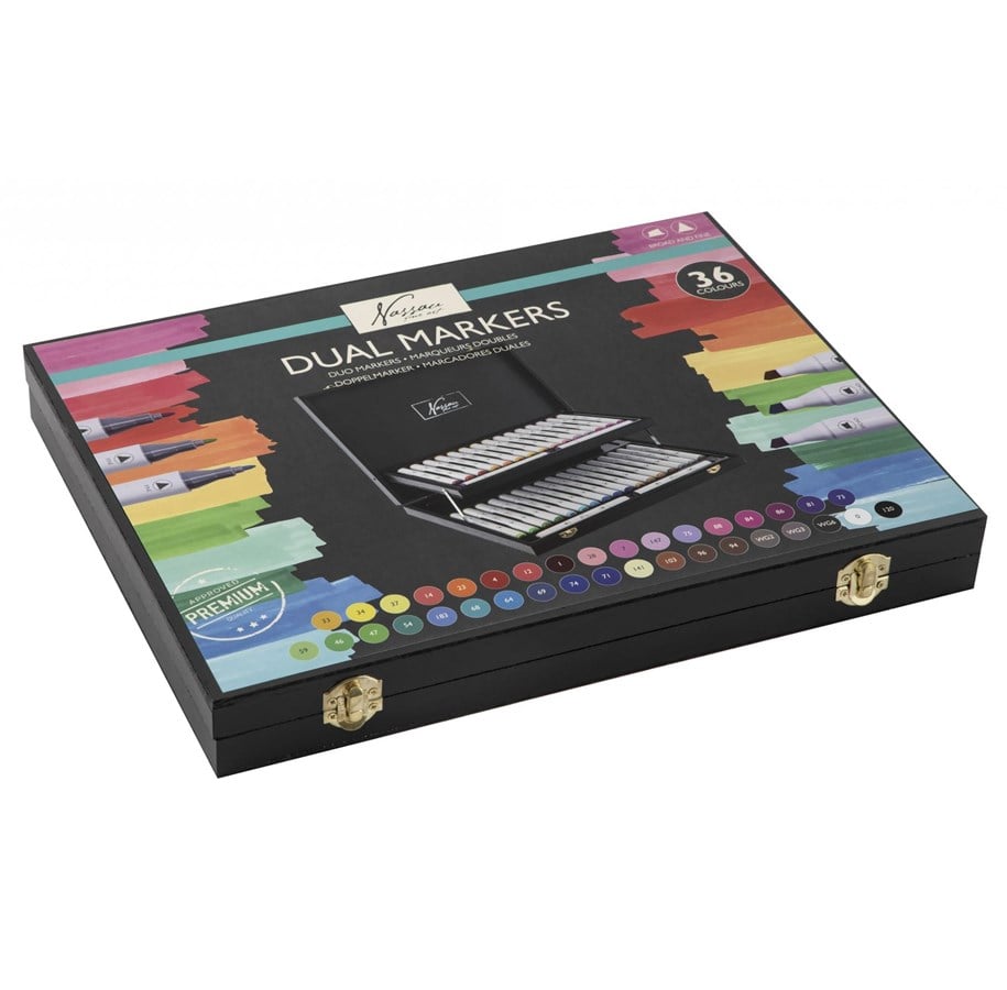 Materiały hobbystyczne - Creative Craft Group Thick/thin markers - wooden box - AR0115/22GE
