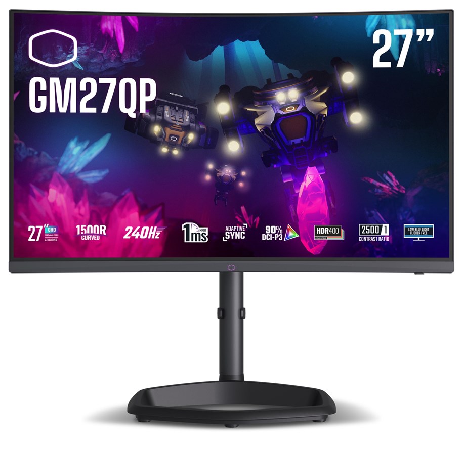 Monitor - 27" Cooler Master GM27QP - GM Series - LED monitor - curved - QHD - 27" - HDR - CMI-GM27QP-EK