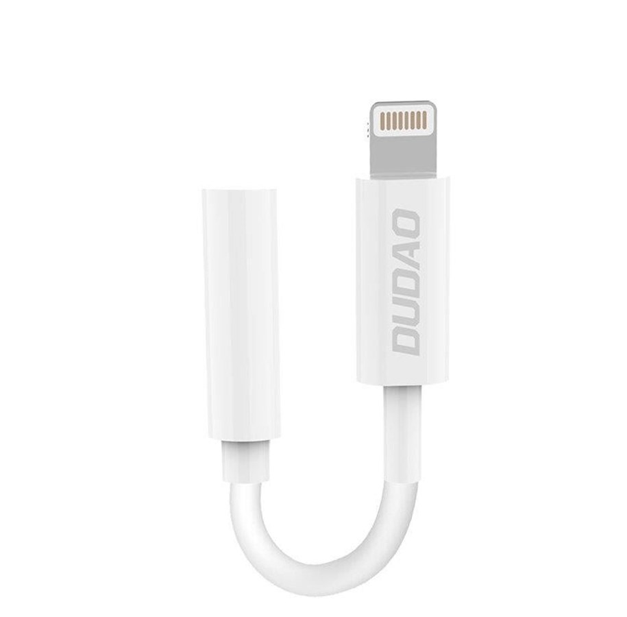 Kabel audio - Dudao audio adapter headphone adapter from Lightning to 3.5 mm mini jack white (L16i white) - 6976625336104
