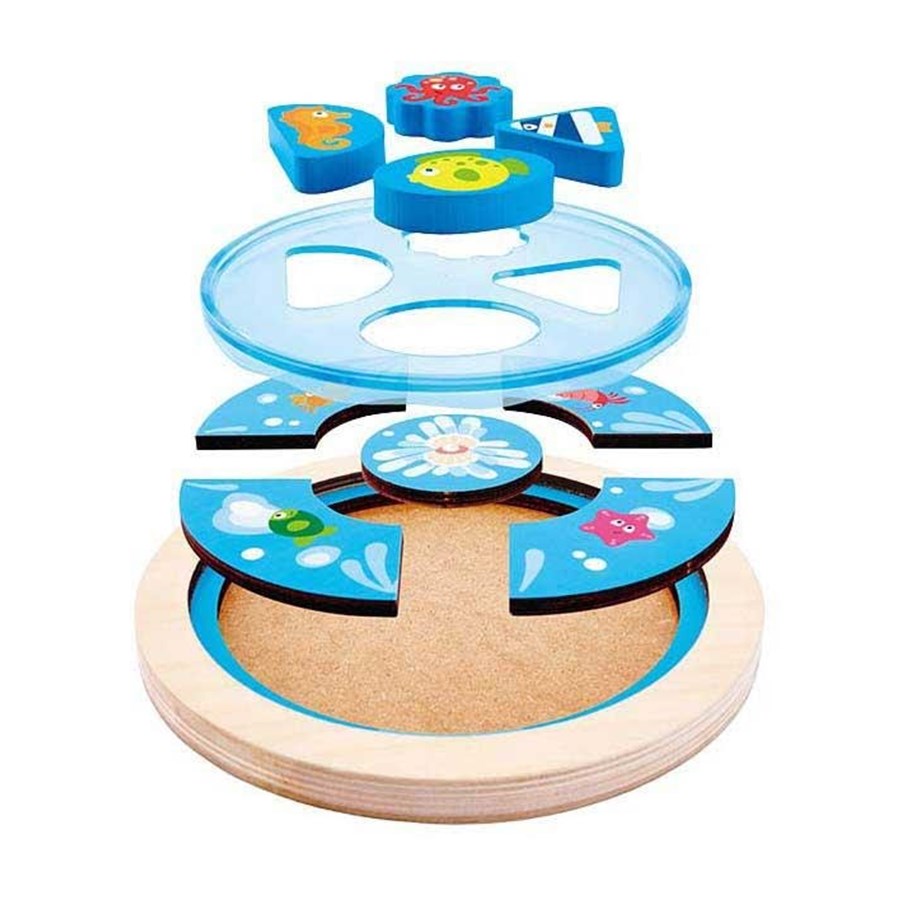 Zabawki drewniane - Hape Underwater World Shape Puzzle - E1604