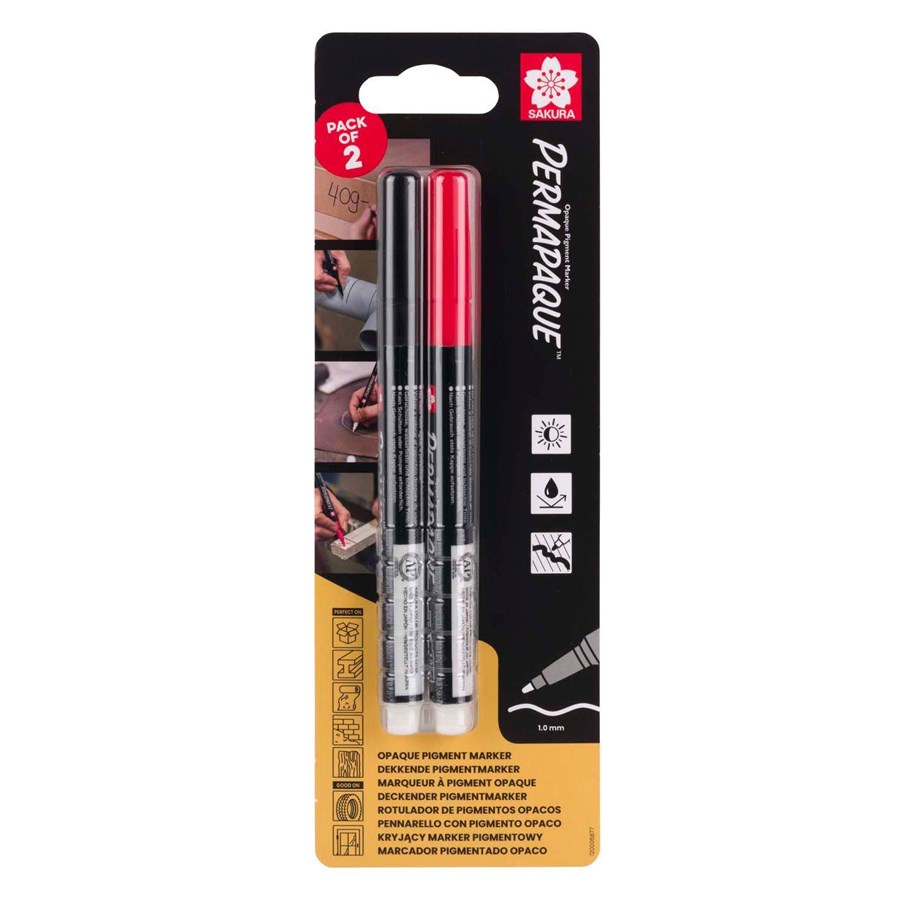 Przybory do pisania i rysowania - Sakura Permapaque Fine Set Black and Red - BLXZPKSN2B