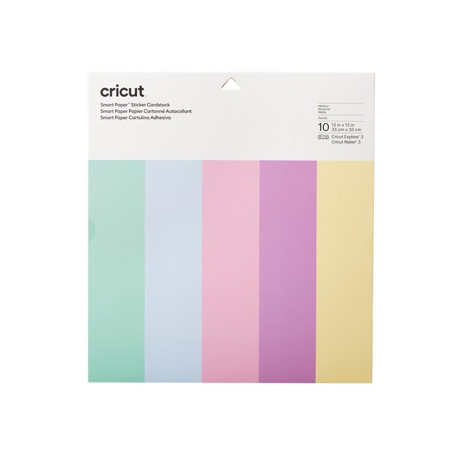 Drukarka etykiet - Cricut Smart Paper - sticker cardstock - 10 sheets - pastel mint pastel powder blue pastel petal pastel lilac pastel butter - 2008320