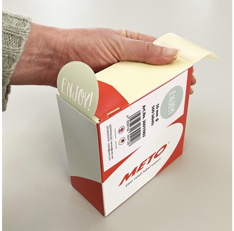 METO Sealing closure label Ø50mm Enjoy! | Tani