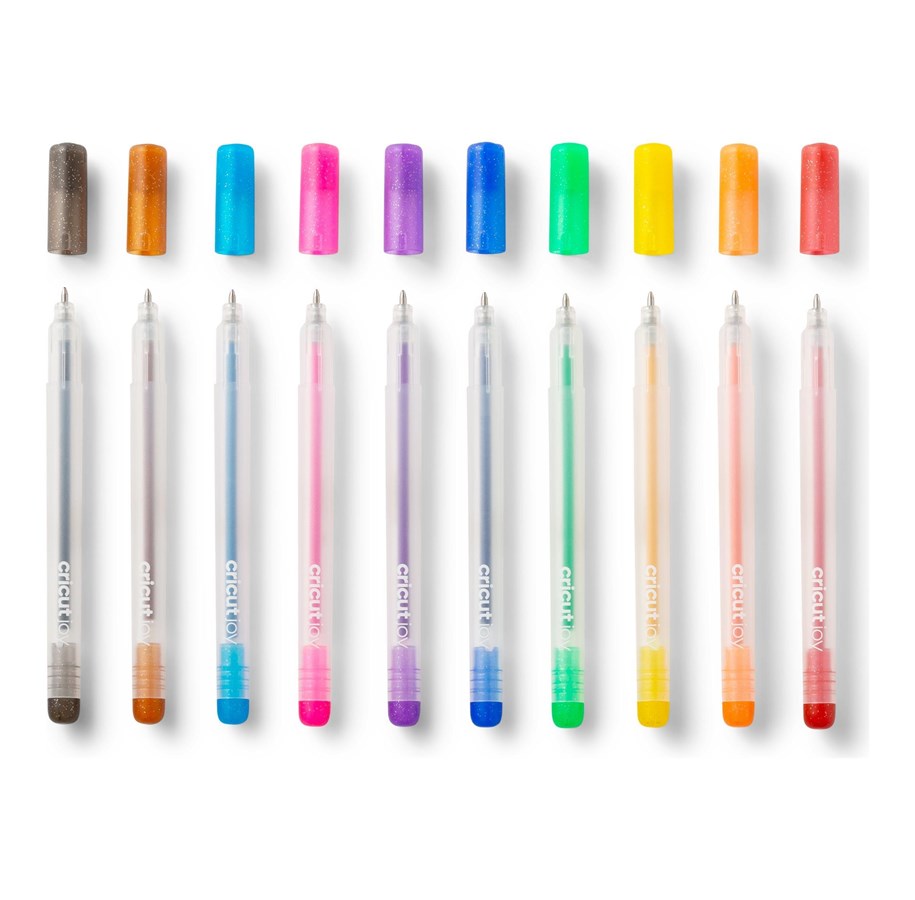 Drukarka etykiet - Cricut Joy - rollerball pen - glitter red glitter orange glitter yellow glitter green glitter blue glitter purple glitter pink glitter light blue glitter brown glitter black (pack of 10) - 2009964