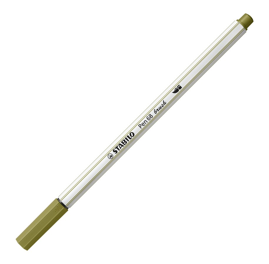 Przybory do pisania i rysowania - STABILO Pen 68 Brush - Felt-tip pen - Mud Green (37) - 568/37